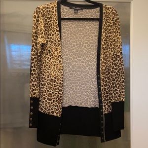 Leopard Print Snap Button Cardigan